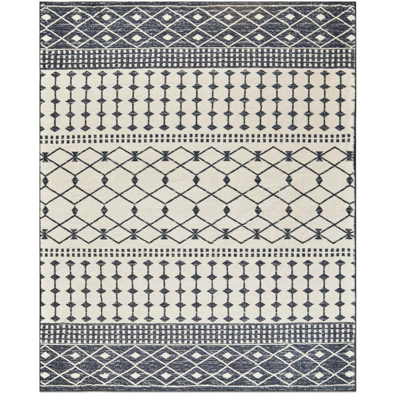 Imitation Cashmere Geometric Striped Carpet, Rectangle 8' x 10'