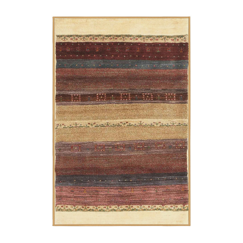 Tapis contemporain brun / beige, Rectangle 8 pi x 10 pi