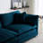 Chenille Two With - Comfortable Blue Living Room Sectional Solid Wood