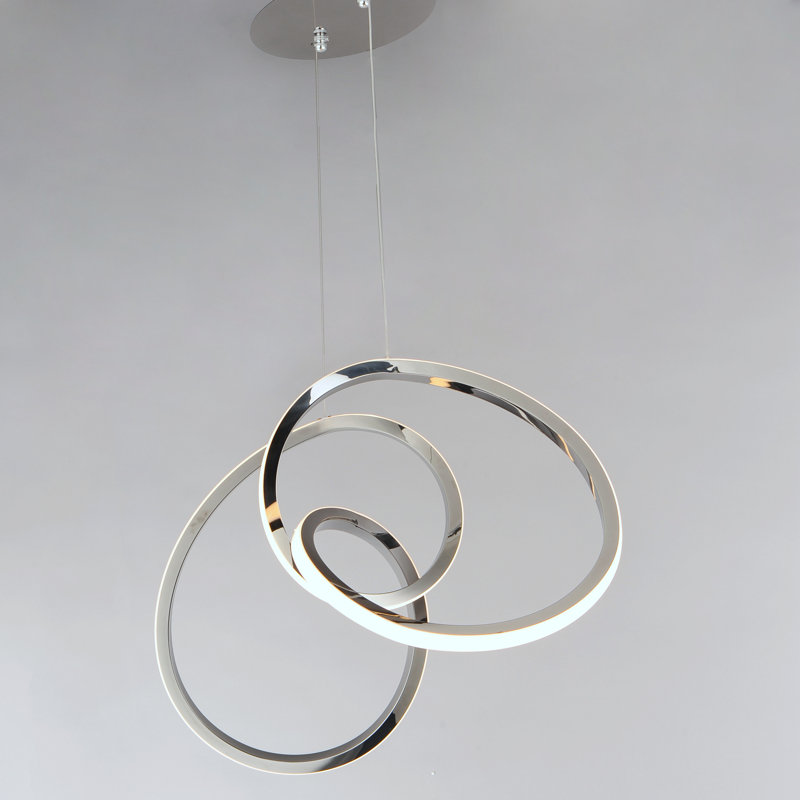 Luminaire suspendu géométrique à 1 lumière Kayelani, Noir chromé