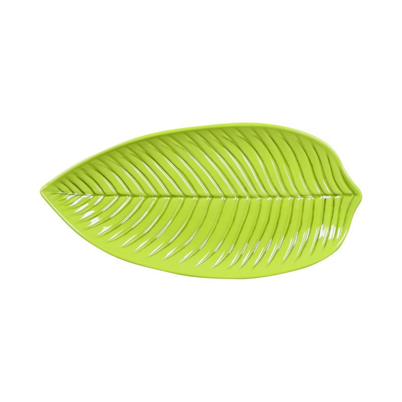 Plateau en mélamine Tropicana Leaf, Vert design, H 1 po x l 10,25 po x P 5 po