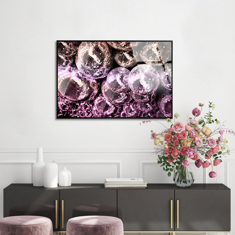 Disco Ball Peri Framed Acrylic Art by Oliver Gal, 21" H x 31" W