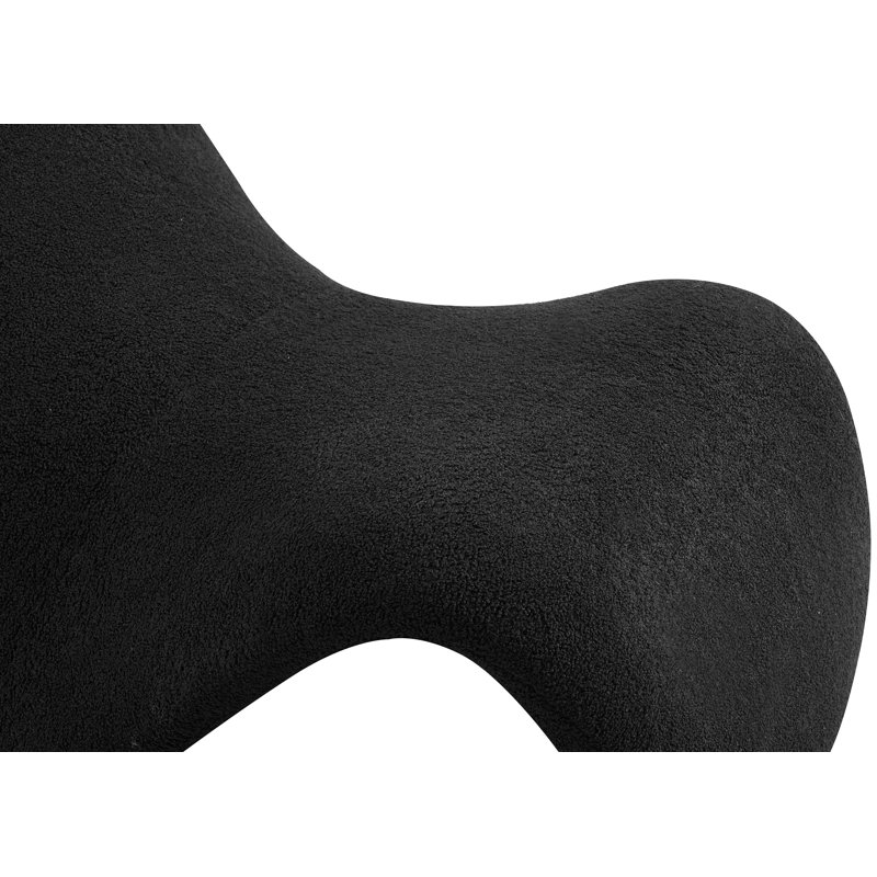 Theodore 31.5" W Slipper Chair, Black Faux Shearling