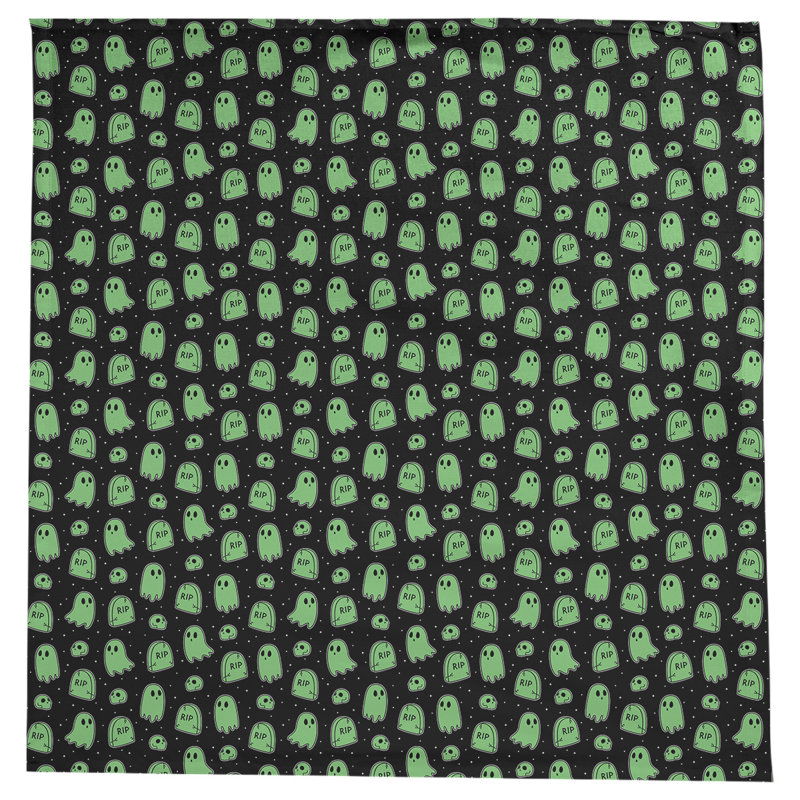 Nappe carrée à motif géométrique avicia, Noir / Vert