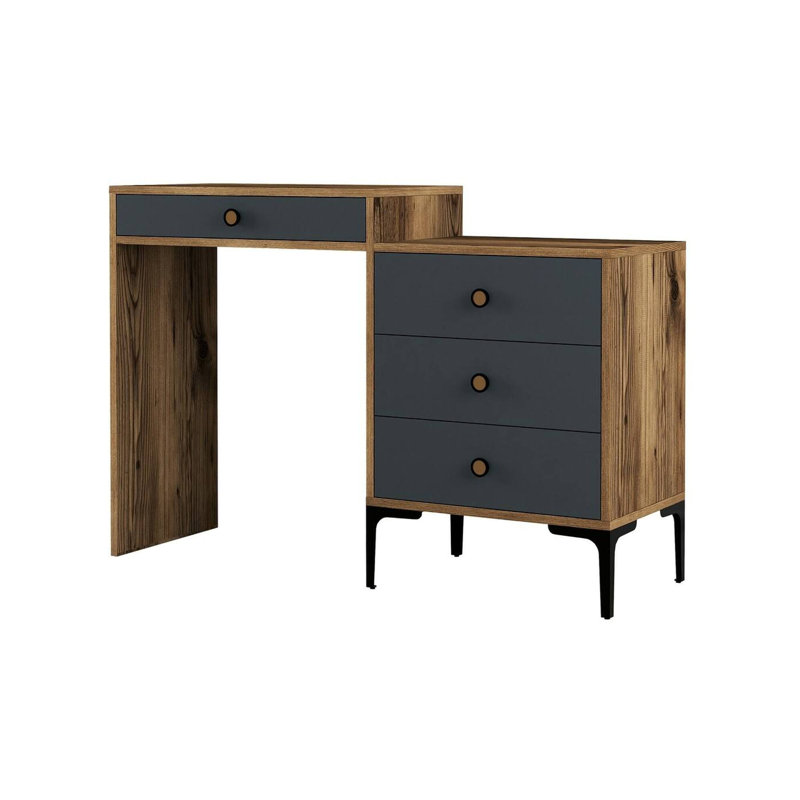 Chenkin Drafting Table, Walnut/Anthracite
