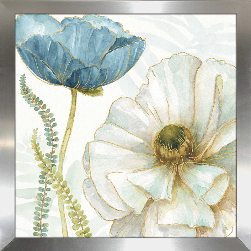 «My Greenhouse Flowers III», reproduction sur toile, H 25,5 po x l 25,5 po x P 1 po, Encadrement argenté