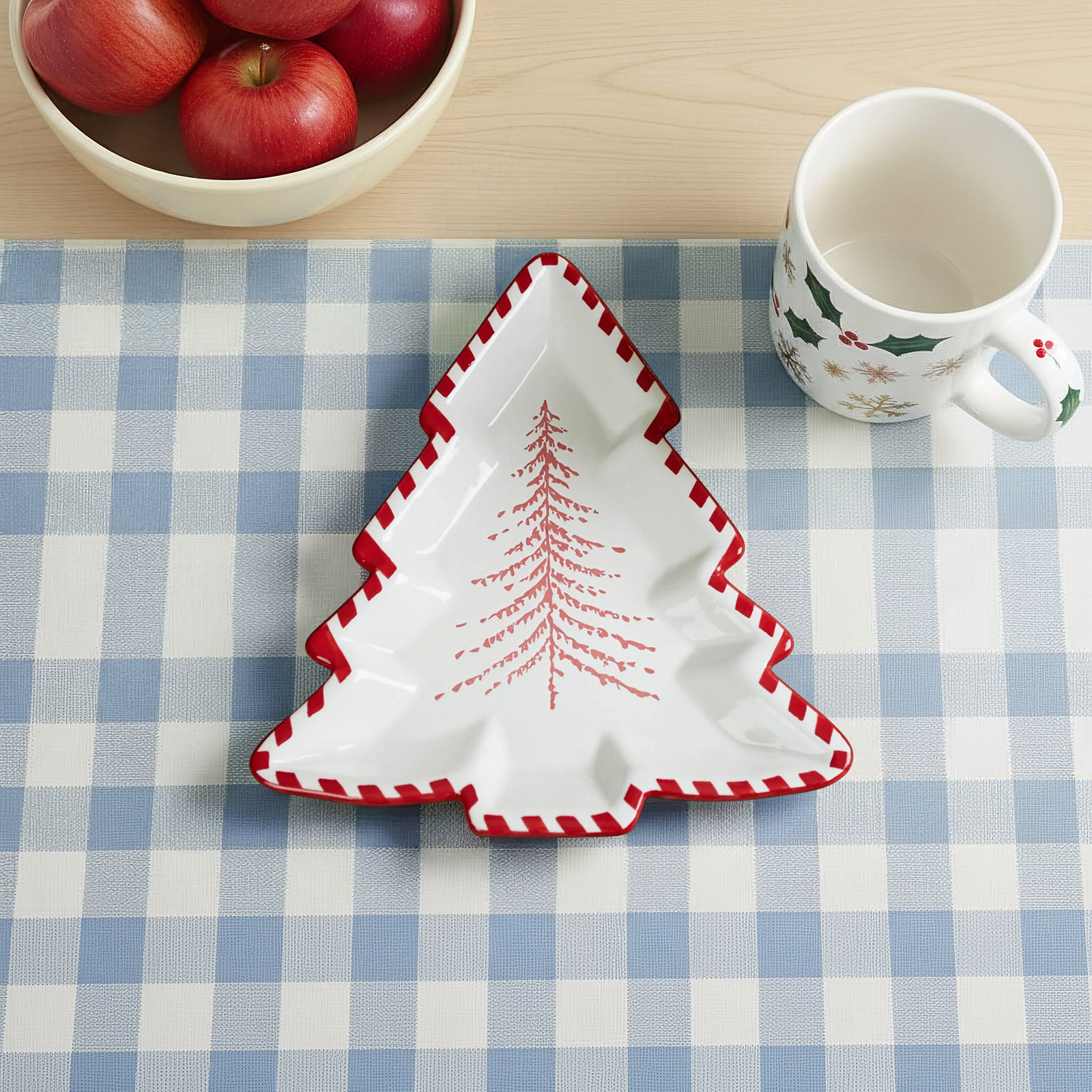 Ceramic Pine Tree Platter (Set of 2)