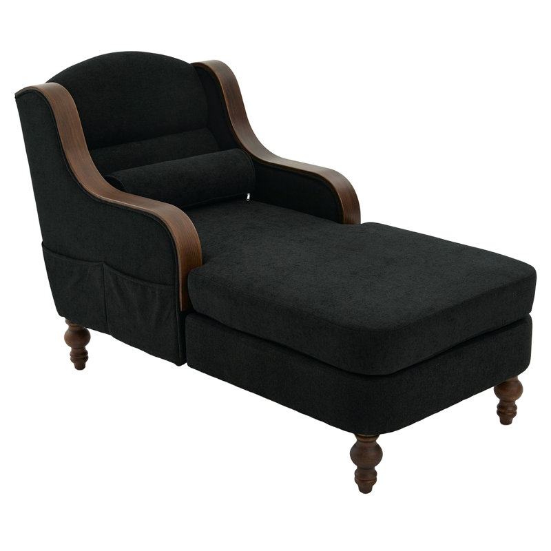 Oversized Chenille Recliner, Black
