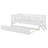 Wood Twin Size Platform Bed with Guardrail and Trundle, White-182085363
