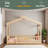 Wood Bed House Bed Frame With Fence-467892336-467892338