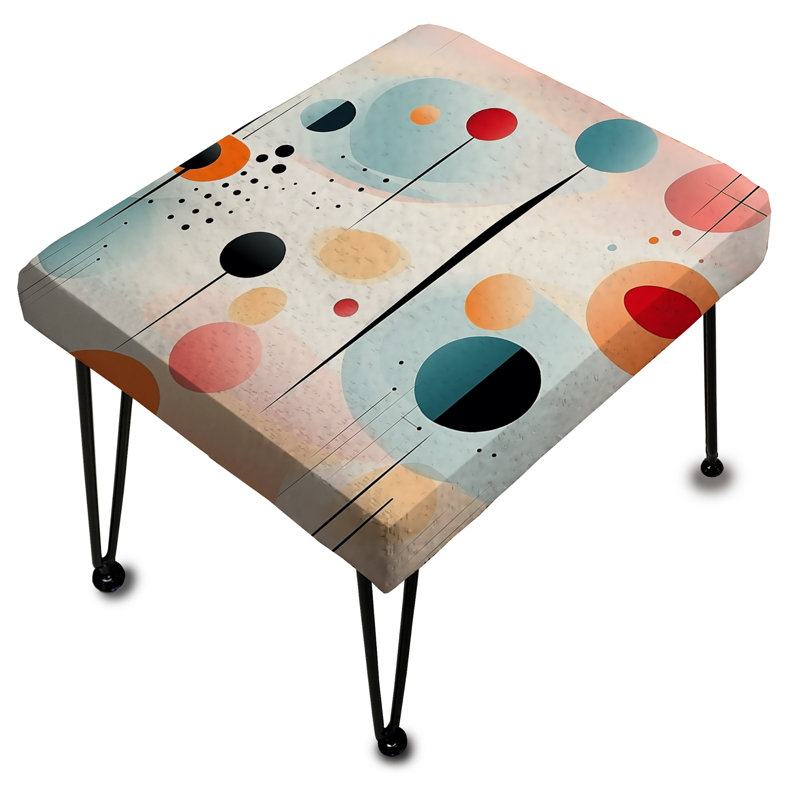 Pastel Abstraction - Geometric Rectangle Ottoman