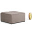 Repose-pieds de rangement pour table basse moderne en tissu d'aspect lin de 35 po avec 4 plateaux rabattables Avalon-486415783