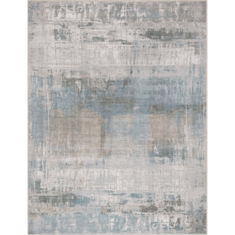 Tapis gris Nuzzo Mandala Vintage Painstsplash, Rectangle 7 pi 7 po x 9 pi 10 po