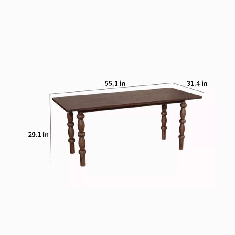 Table de salle à manger rectangulaire 31,4 po Charmica, H 29,1 po x L 55,1 po x l 31,4 po