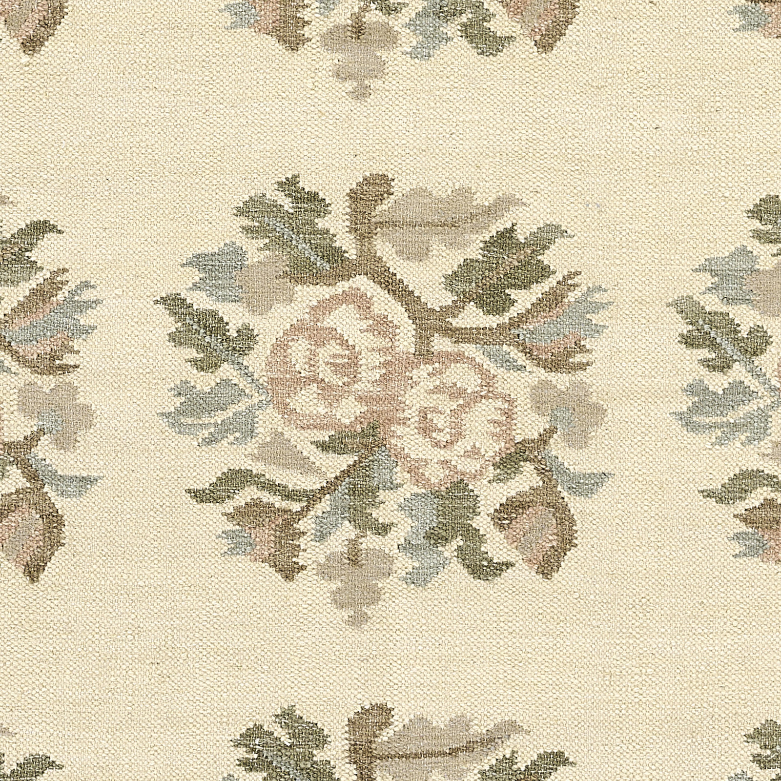 Florence Floral Hand Woven Wool and Cotton Ivory Area Rug, 9' X 12'