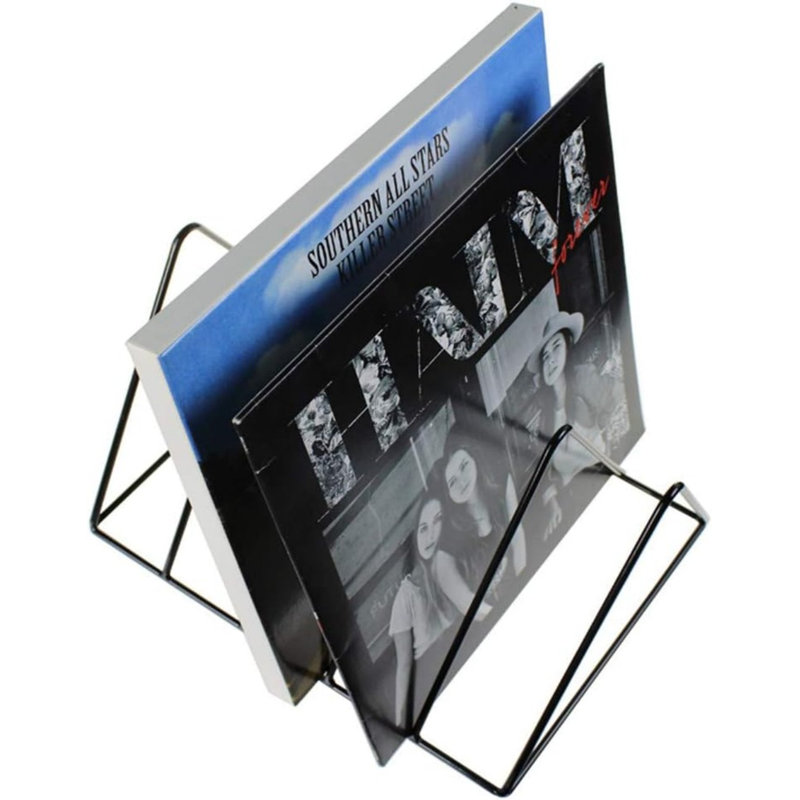 Support de rangement pour disques vinyles – Étagère en fil de métal recouvert de vinyle de qualité supérieure pouvant contenir jusqu'à 50 albums 33 tours