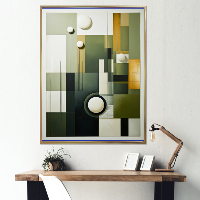 «Jaimmie Golf Harmonious Collage I», reproduction sur toile, Cadre flottant doré, H 32 po x l 24 po x P 1 po