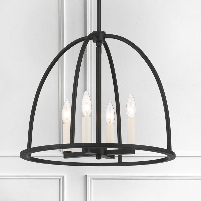 Lustre géométrique à 4 lumières Roumel, Noir