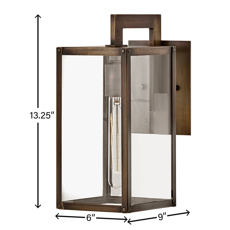 Lanterne murale d'extérieur Caliana, Bronze brillant, H 13,25 po x l 6 po x P 9 po