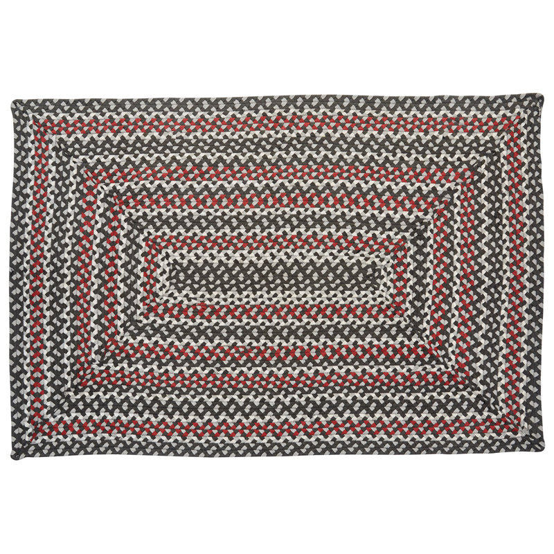 Tapis rectangulaire en coton tressé à la main Adis