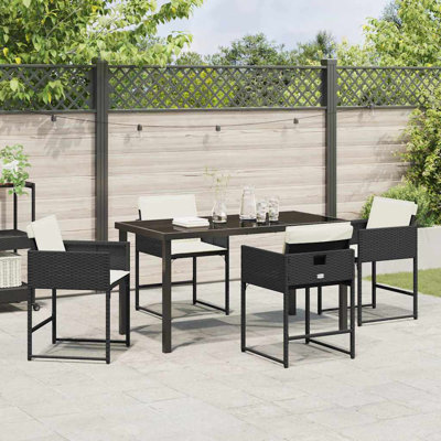 Garden Dining Set 5 Pcs Poly Rattan
