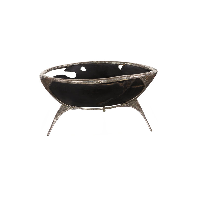 Graven Abstract Decorative Bowl in Black/Silver