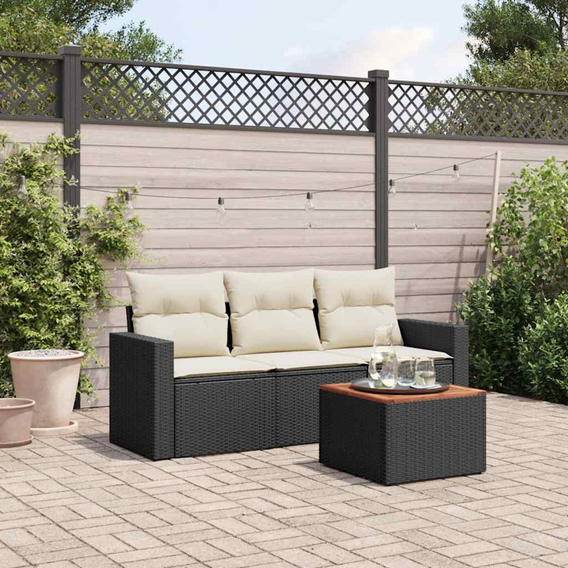 Vidaxl Garden Sofa Set Black, Cream White