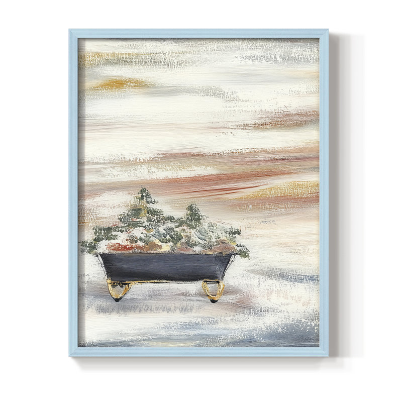 «Christmas Holiday Art CCXLII», reproduction d'art encadrée - bois massif, H 11 po x l 9 po, Bleu