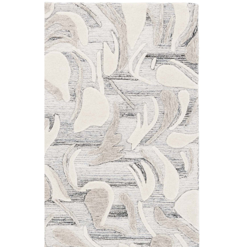 Graciella 740 Hand Tufted Wool/Cotton Abstract Indoor Use Only Rug in Gray/Ivory, Rectangle 4' x 6'