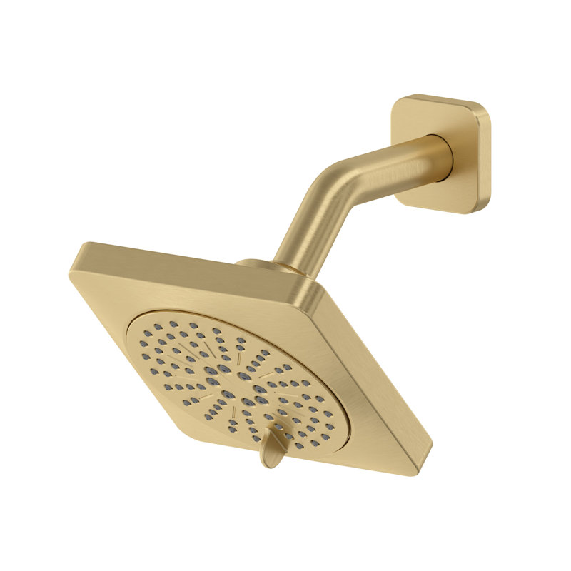 Pomme de douche à 5 fonctions avec accoudoirs 5 po Riobel, Laiton satiné, 1,75 gallon par minute