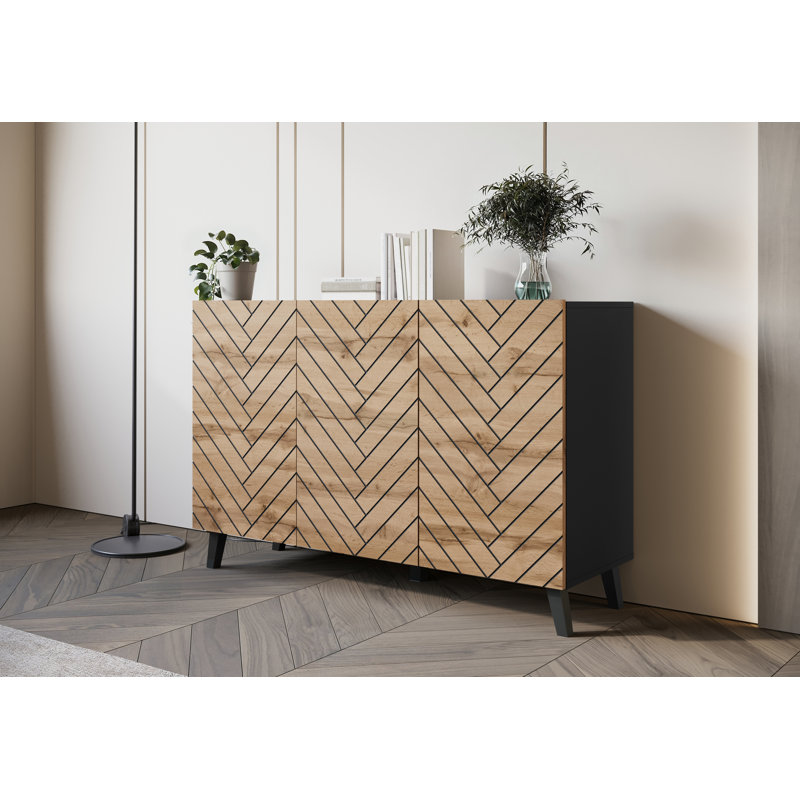 Demitric 120 cm W Sideboard, Grey/Brown