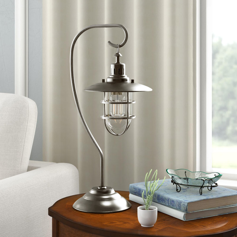 Lampe de table arquée 22 po Bay, Argent argent