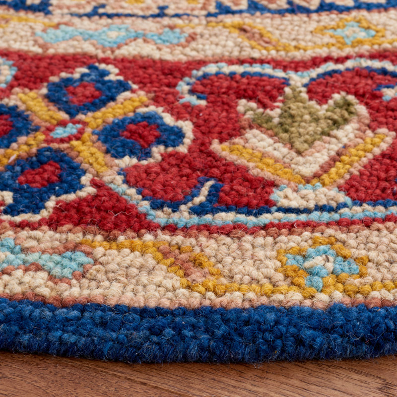 Donneta Hand Tufted Wool Oriental Rug, Round 7'