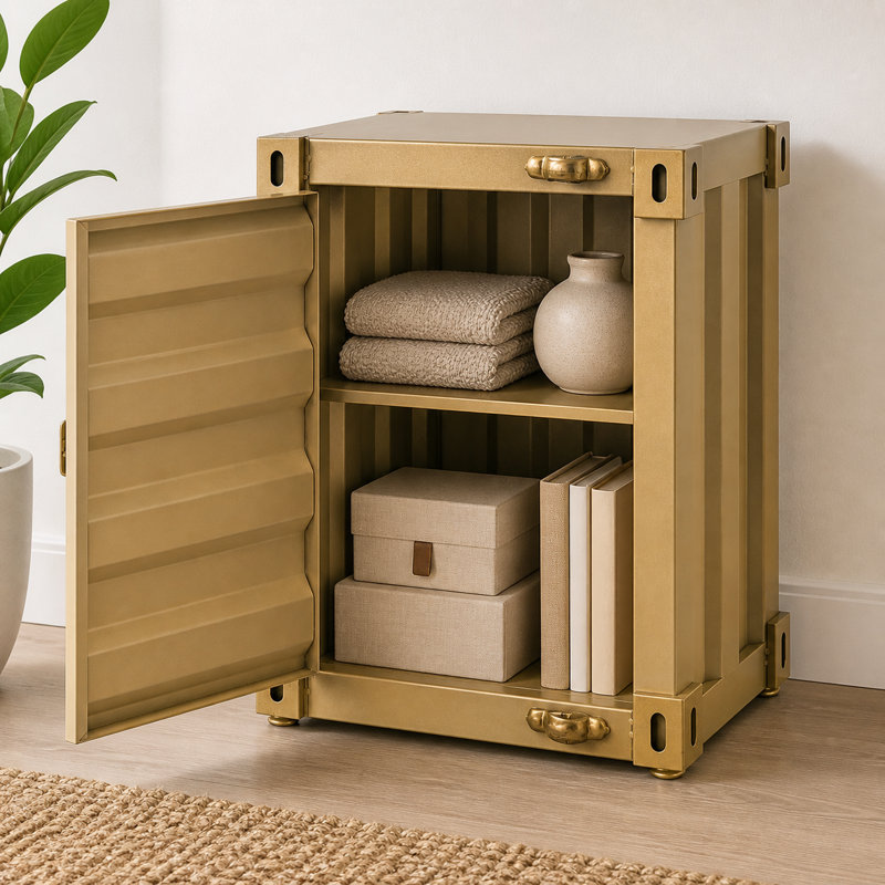 Armoire d'appoint avec rangement en métal Industrial