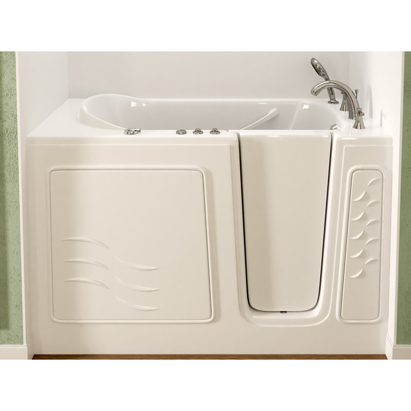 Therapeutic Tubs 30 in. x 60 in. Right Drain Quick Fill Walk-In Whirlpool Tub with Powered Fast Drain in White, Right
