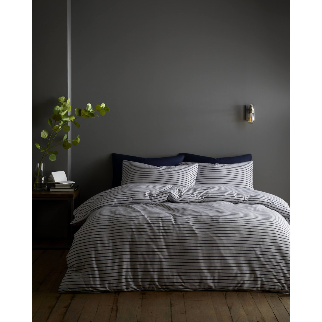Fulham Jersey Stripe Duvet Cover Set With Pillowcases