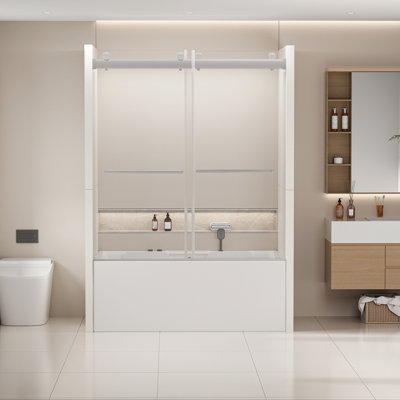 56 à 60 po X P 62 po Porte de baignoire coulissante double H