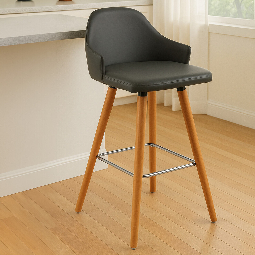Kai Upholstered Counter Stool with Solid Wood Frame