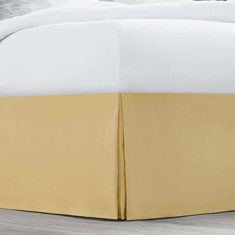 Jupe de lit plissée de luxe de 14 po, Chameau, Très grand