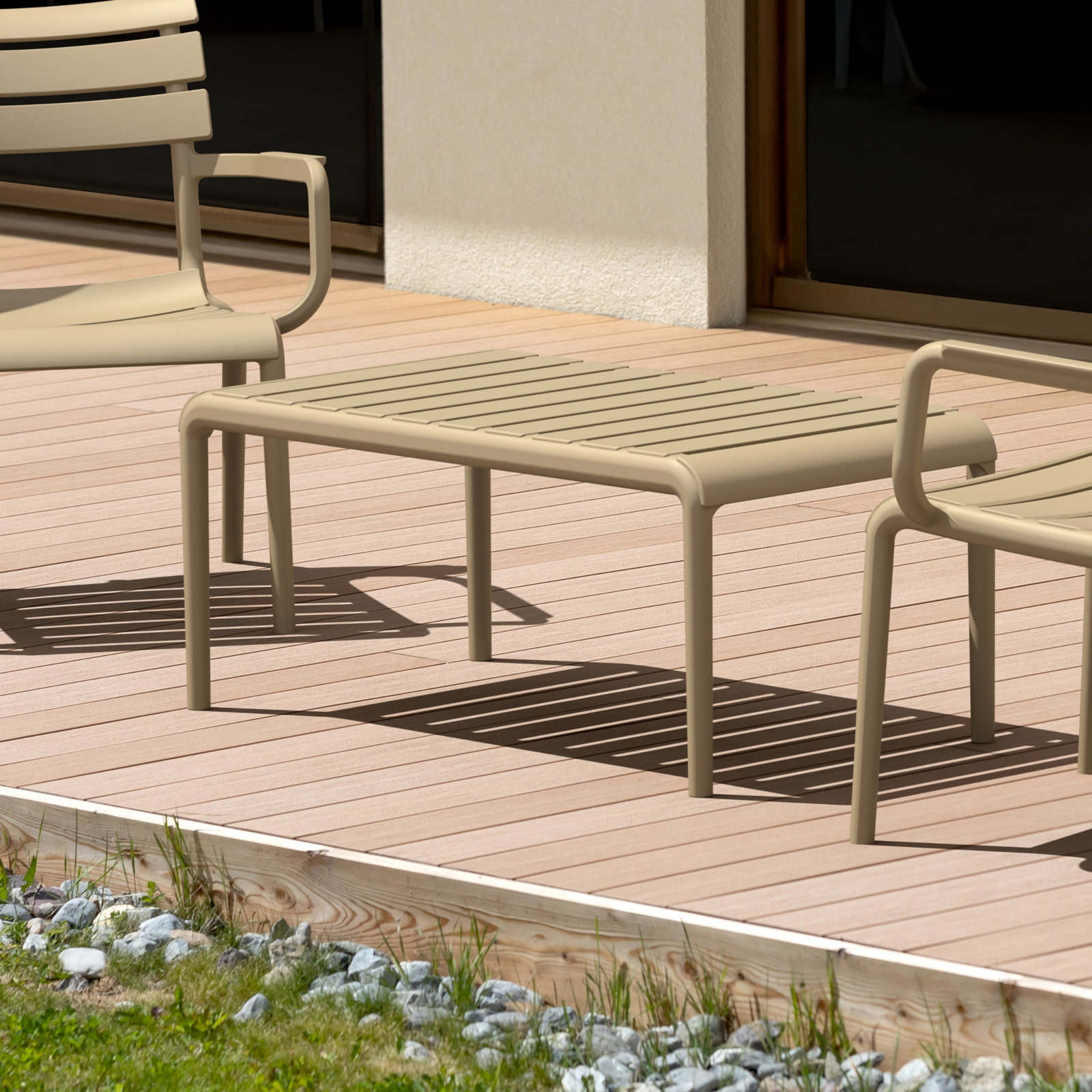 Ruta 35" Patio Table, Taupe