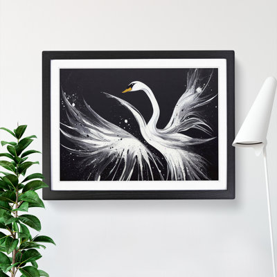 Splashed Swan Vol.2 Abstract - Framed Print