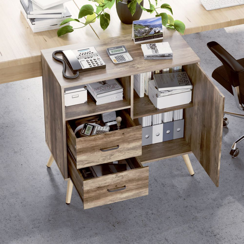 31" W Storage Cabinet with Drawers and Door, Freestanding Accent Cabinet for Entryway, Living Room, Home Office