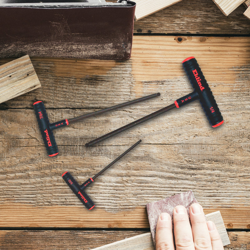  9 Piece Set Power T Handle Ball Hex Key Alloy Steel Allen Wrench