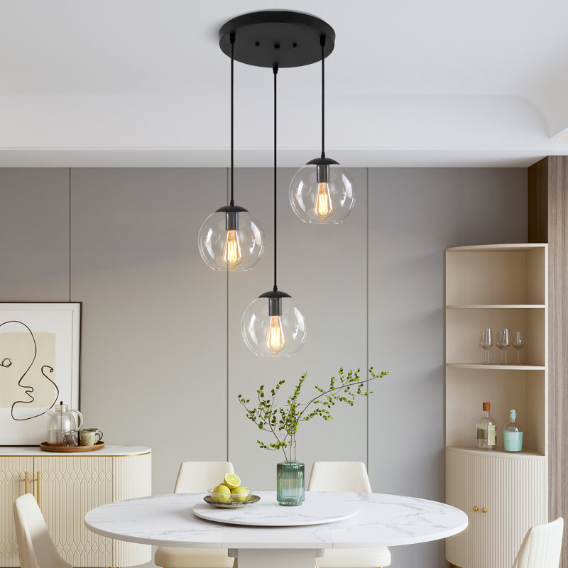 Luminaire suspendu en grappe à 3 lumières Deondrey