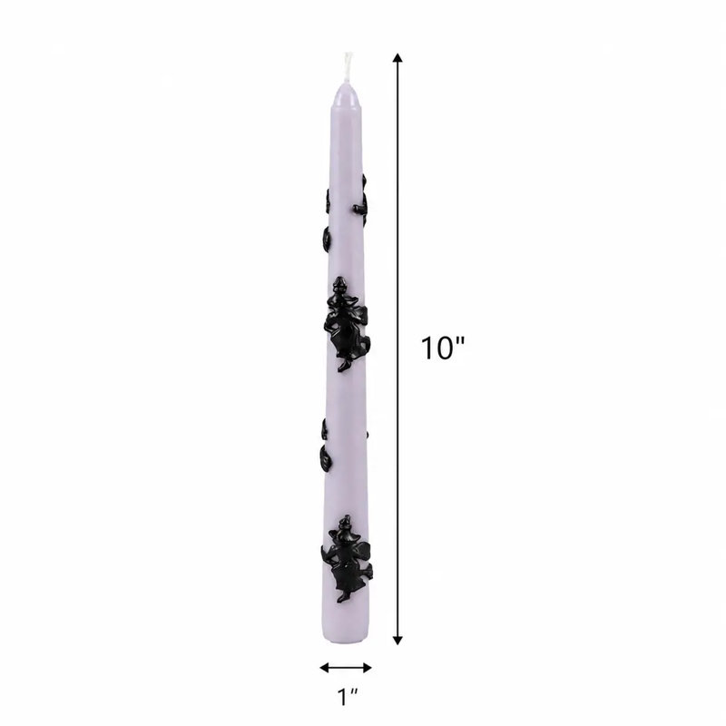 Ensemble de bougies mauves de sorcière de 10 po peintes à la main (3 oz)