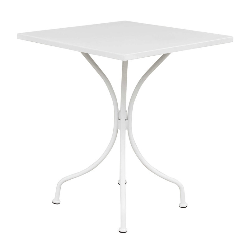 Berowalt Square Metal Outdoor Dining Table , 60cm cm W 60cm cm D, White