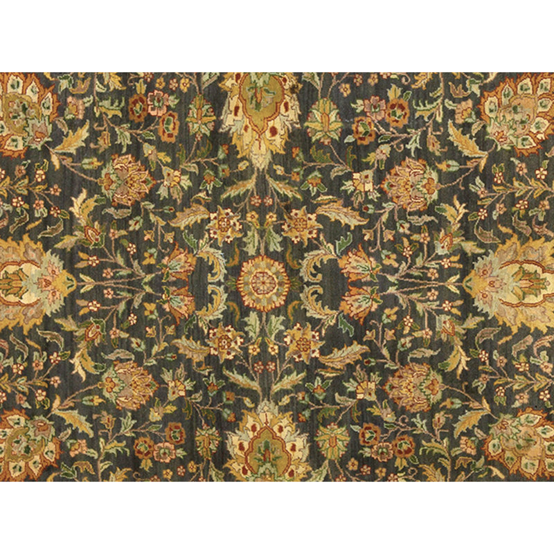 Tapis noir et doré de haute qualité noué à la main