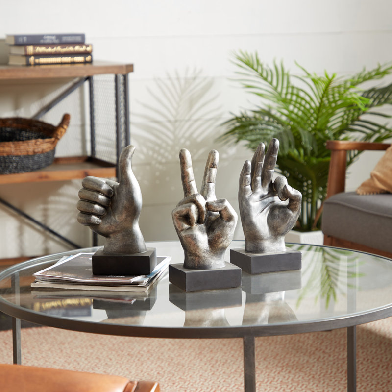 Domien Abstract Figurines & Sculptures, Gray