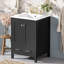 Armoire de salle de bain de 24 pouces avec lavabo simple en céramique, portes doubles, tiroir et fermeture en douceur pour les espaces compacts-2045045183