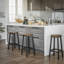 Bar Stool with Metal Frame and Footrest-2105060617